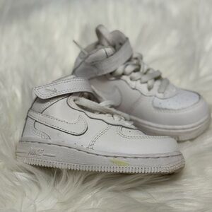 Nike AF1 Kids Mid 7c  White Sneakers